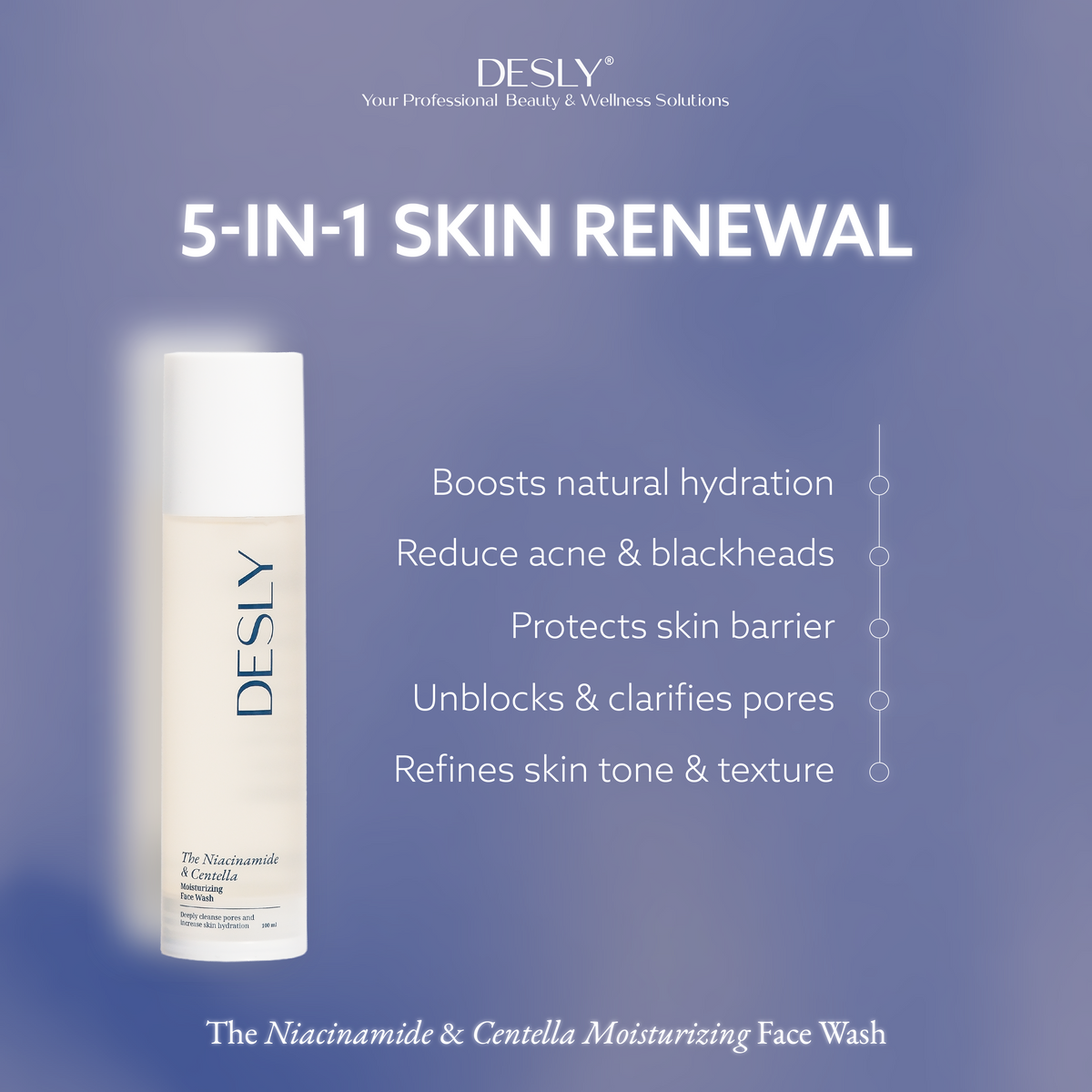 The Niacinamide & Centella Moisturizing Face Wash 100ml