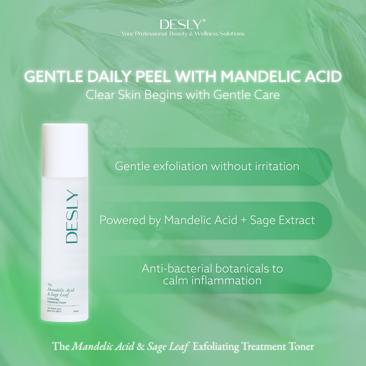 The Mandelic Acid & Sage Leaf Exfoliating Treatment Toner 100ml