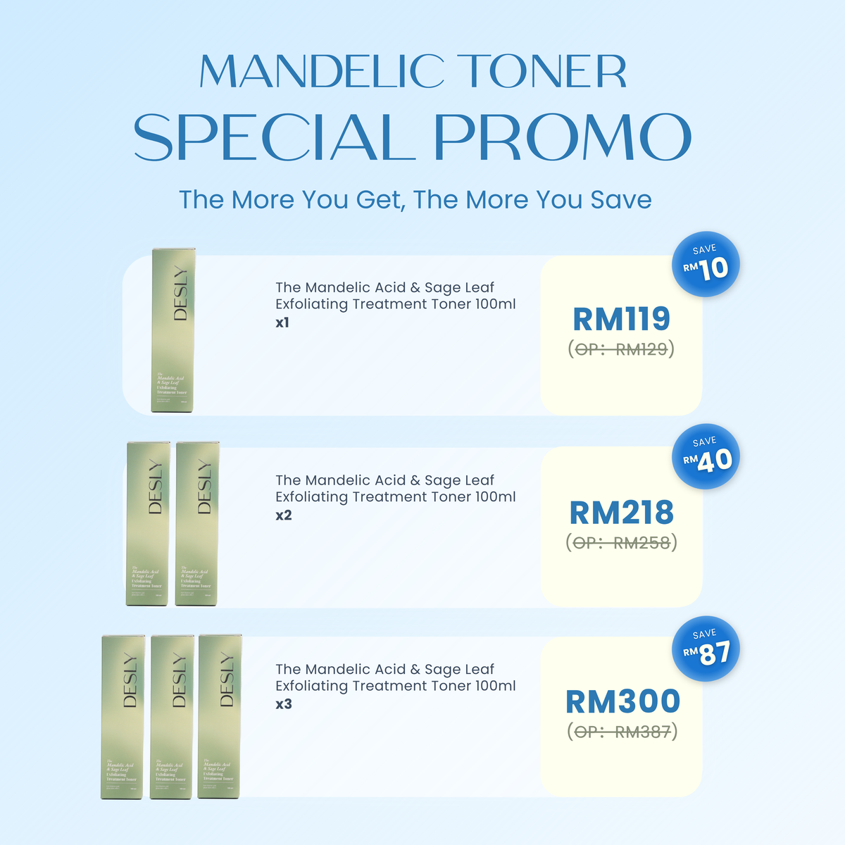 The Mandelic Acid & Sage Leaf Exfoliating Treatment Toner 100ml