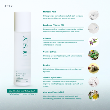 The Mandelic Acid & Sage Leaf Exfoliating Treatment Toner 100ml