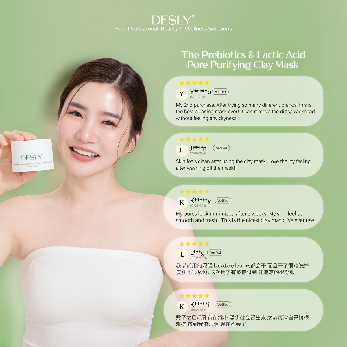 The Prebiotics & Lactic Acid Pore Purifying Clay Mask 80ml